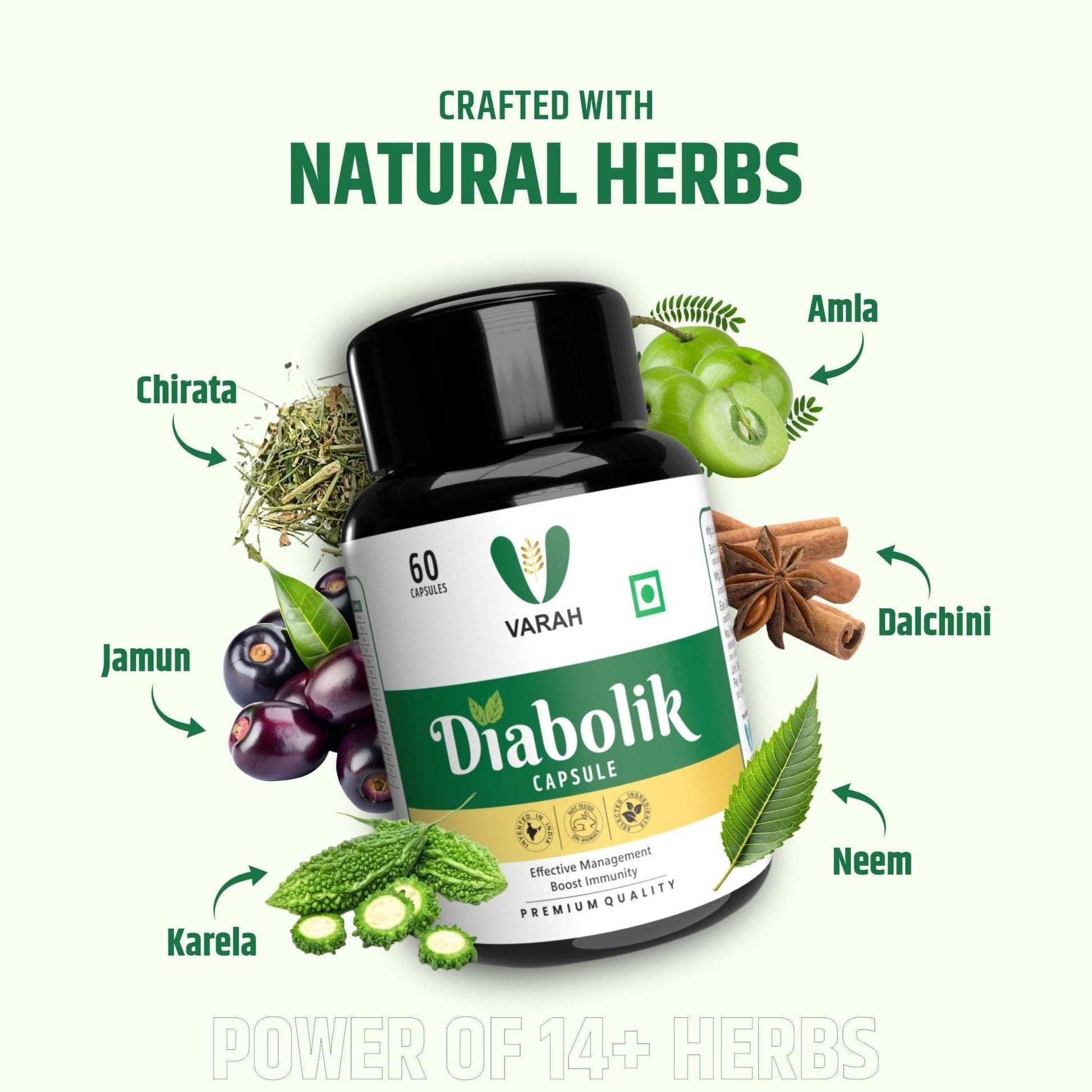 Diabolik Sugar Care Capsules | 60 Capsules - VARAH HEALTHCARE