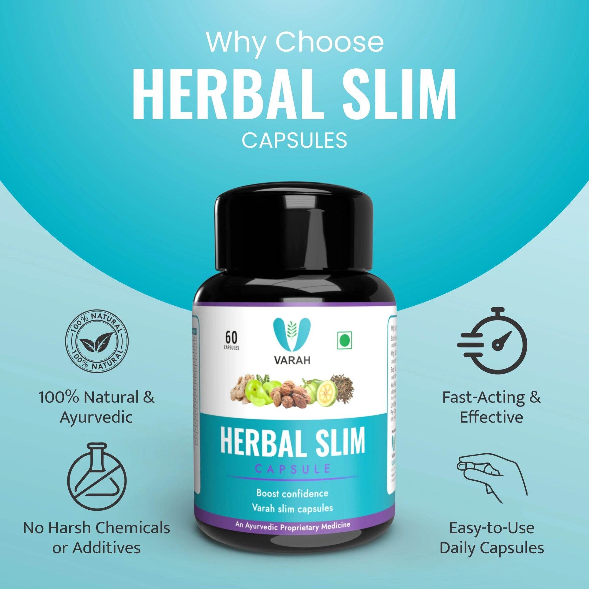 Herbal Slim | 60 Capsules - VARAH HEALTHCARE