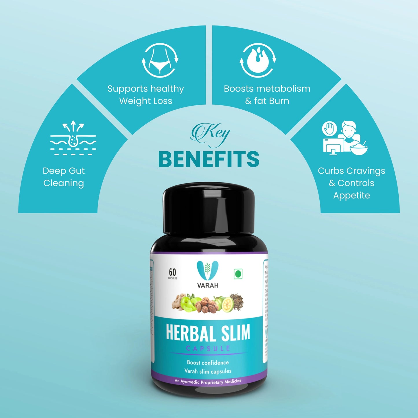 Herbal Slim | 60 Capsules - VARAH HEALTHCARE