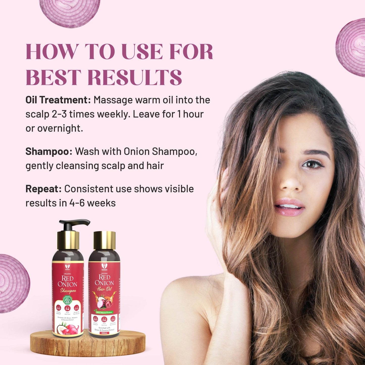 Onion Hair Oil & Onion Hair Shampoo Combo | 400 ML - VARAH HEALTHCARE