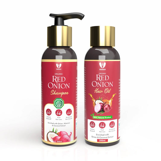 Onion Hair Oil & Onion Hair Shampoo Combo | 400 ML - VARAH HEALTHCARE