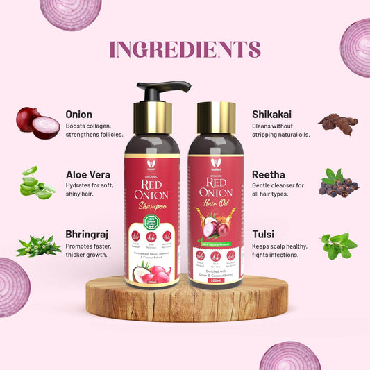 Onion Hair Oil & Onion Hair Shampoo Combo | 400 ML - VARAH HEALTHCARE