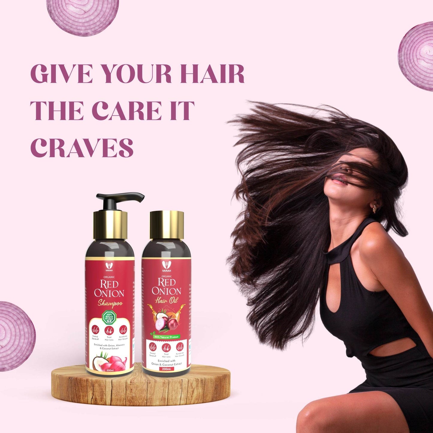 Onion Hair Oil & Onion Hair Shampoo Combo | 400 ML - VARAH HEALTHCARE