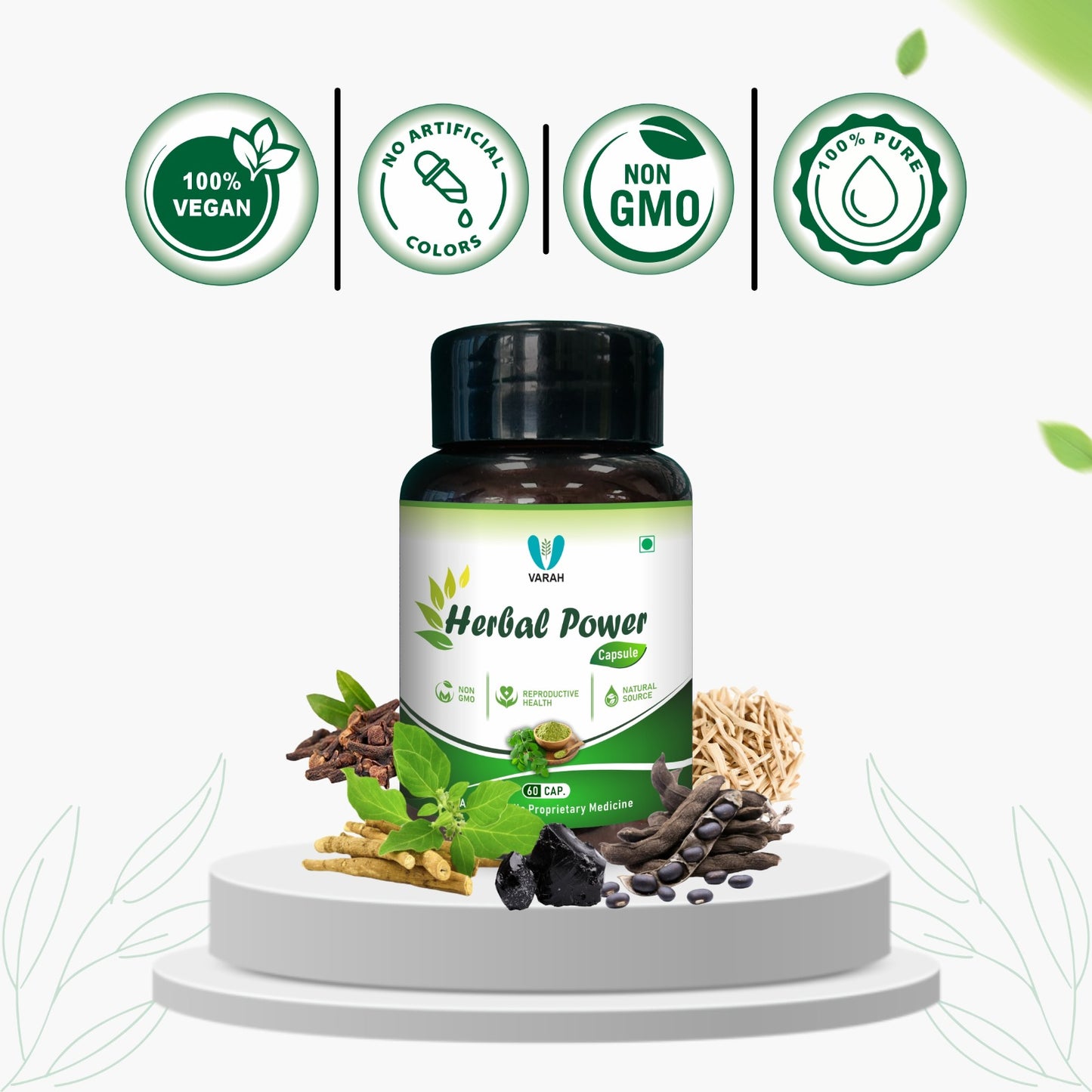 Herbal Power Capsules for Strength, Energy, Stamina & Overall Wellness