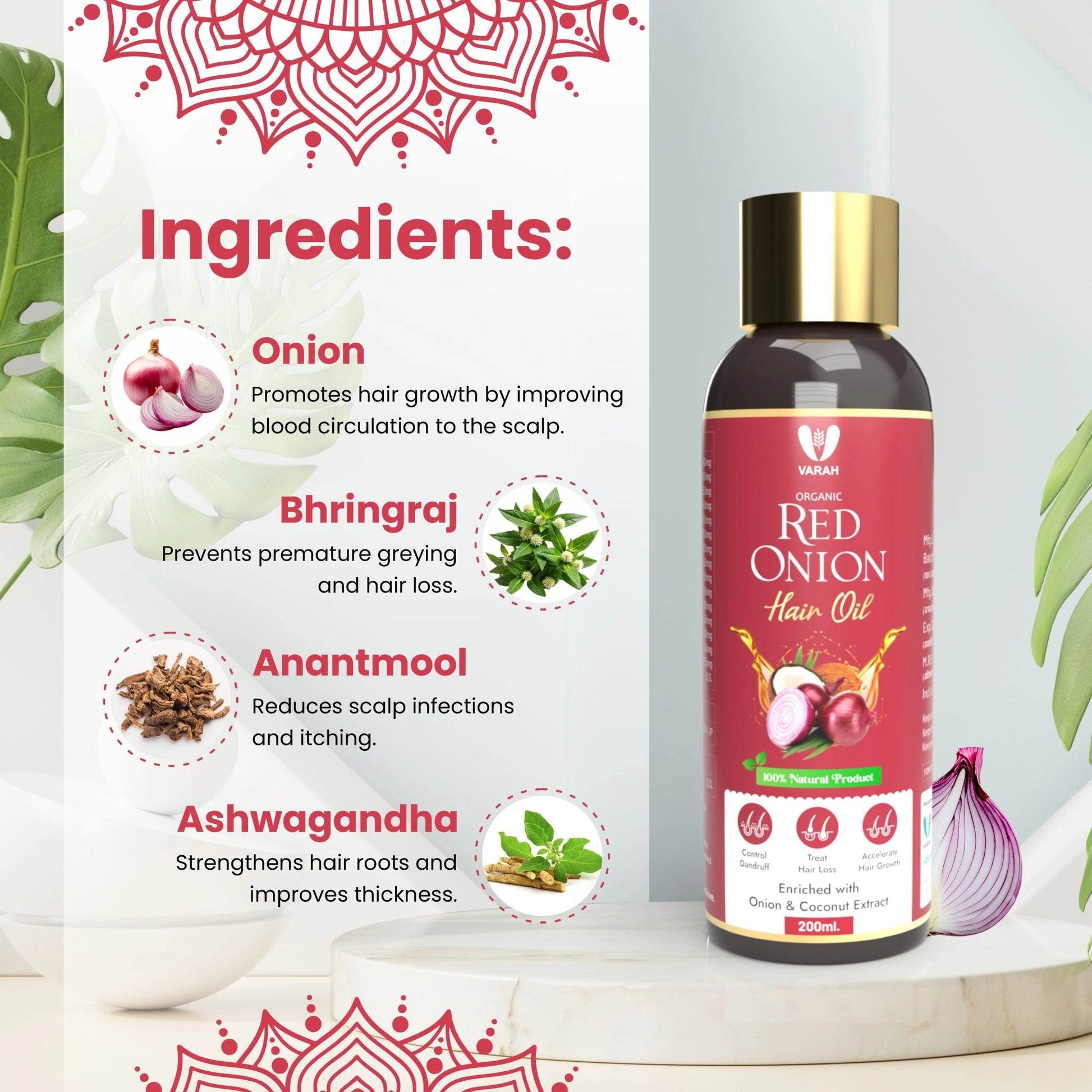 Onion Hair Oil | 200 ML - VARAH HEALTHCARE