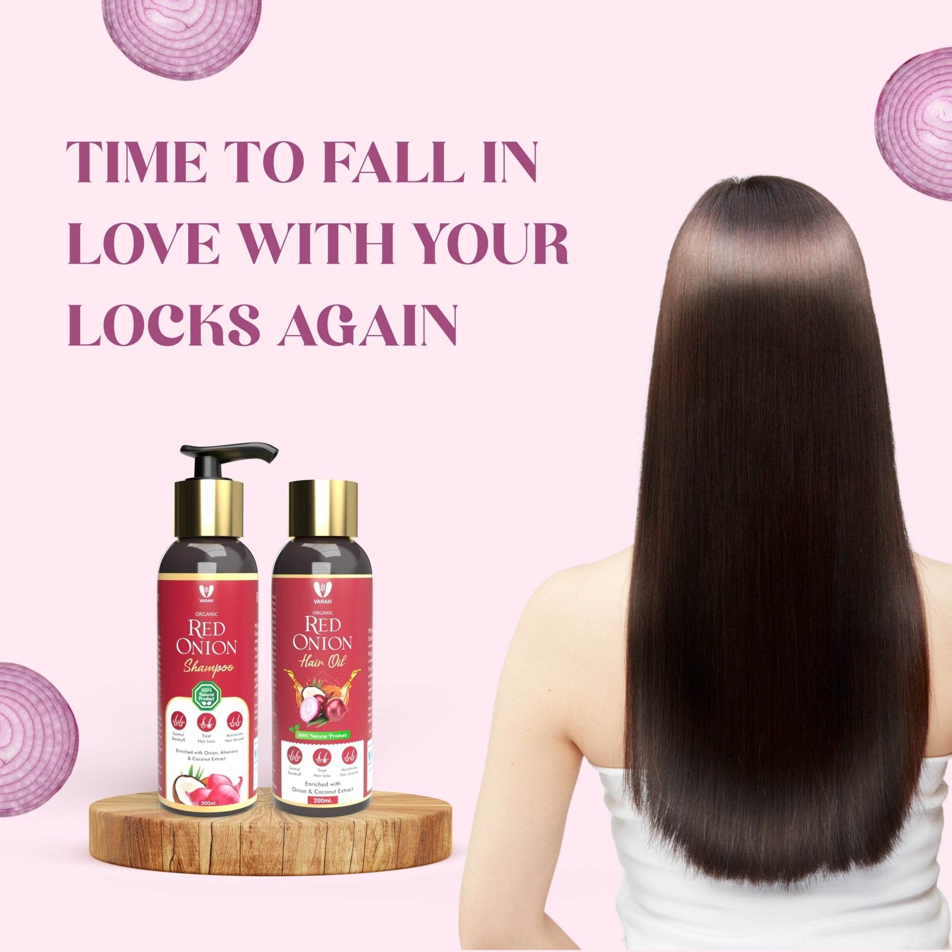 Onion Hair Oil & Onion Hair Shampoo Combo | 400 ML - VARAH HEALTHCARE