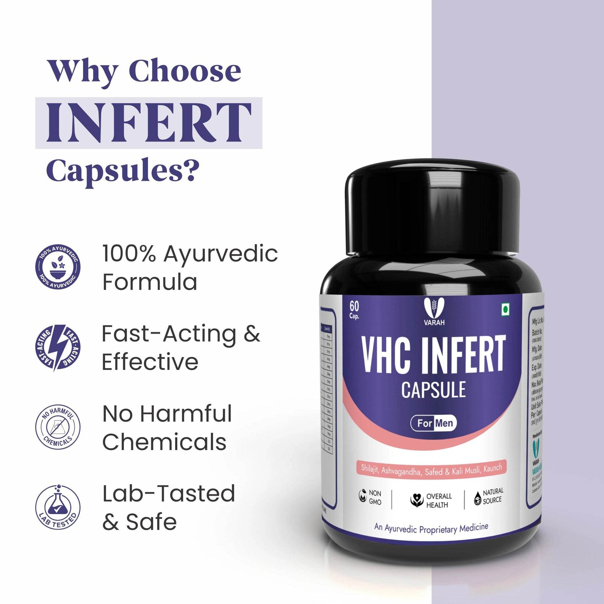VHC Infert | 60 Capsules - VARAH HEALTHCARE